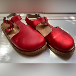 Freshly Picked Newport clog sandal in red leather, HTF | sz 10